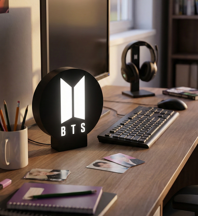 Velador Bts Kpop Lightbox Led - Army Logo Bangtan