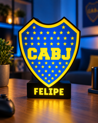 Velador Boca Juniors Lightbox Led - Personalizado
