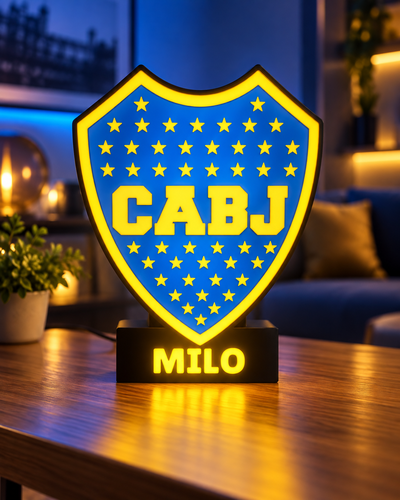 Velador Boca Juniors Lightbox Led - Personalizado