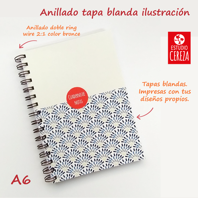 Cuadernos Anillados A6 · Tapa Blanda · Pack x 200 · Ilustración 300 g