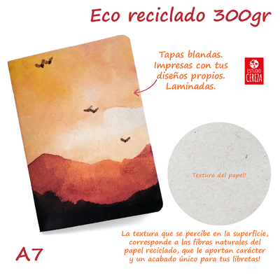 Libretas Engrapadas A7 · Pack x 24 · Eco 300 g
