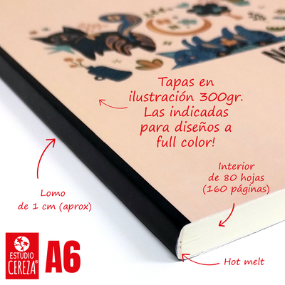 Cuadernos Binder A6 · Pack x 48 · Ilustración 300 g