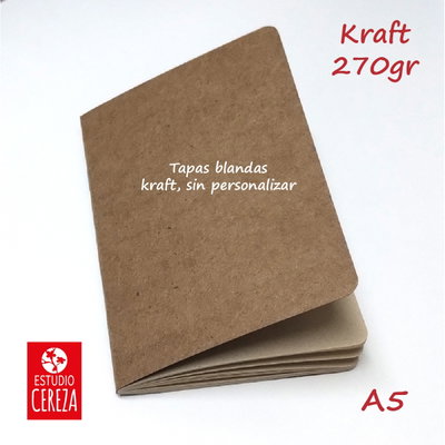 Libretas Engrapadas A5 · Pack x 500 · Kraft 270 g