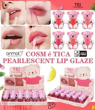 Lip gloss osito Tei cosmética 