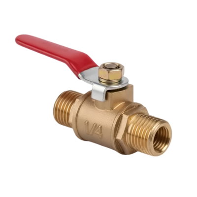 LLAVE DE PASO AIRE PARA COMPRESOR 1/4" MACHO-MACHO