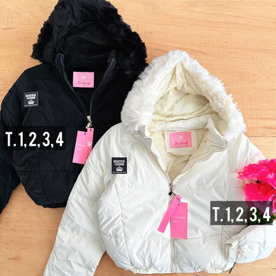 Campera puffer con peluche humedo / Talle 1 al 4
