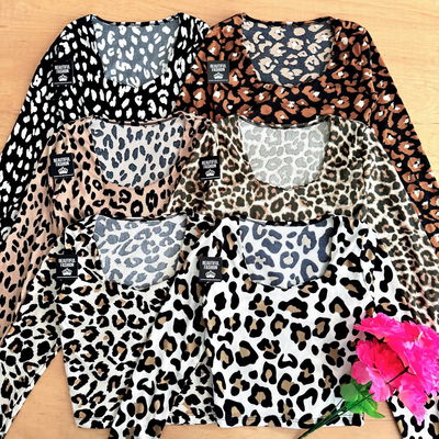 Remera ML escote corazon leopardo / Talle unico