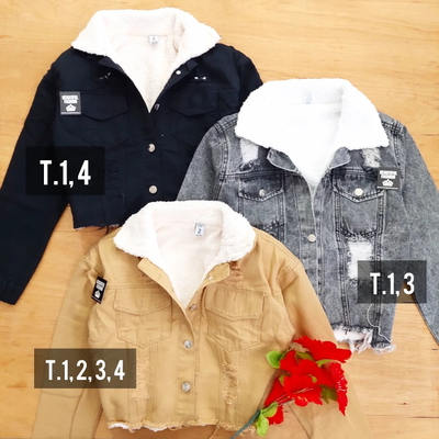 Campera de jeans forrada con peluche