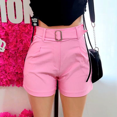 Short sastrero bengalina con cinto / Talle 1, 2, 3, 4