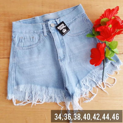 Short desflecado celeste bigotes / Talle 38 chicos