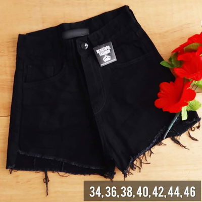 Short desflecado negro / Talle 36 chico