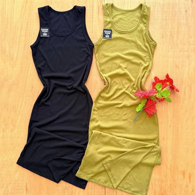 Vestido largo con tajo / Talle unico