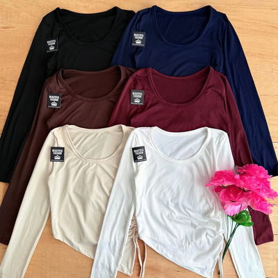 Remera ML con frunce pico / Talle unico