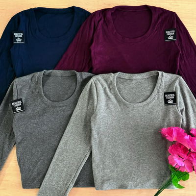 Remera ML basica con friza / Talle unico