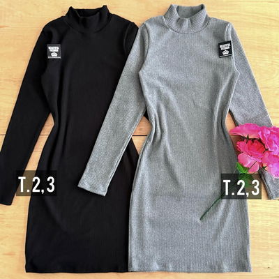 Vestido corto polera / Talle 2 y 3