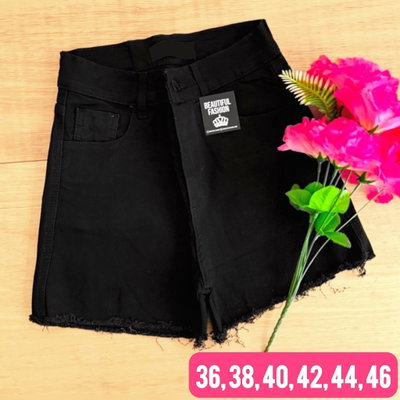 Short de jeans elastizado negro / Talle 36 