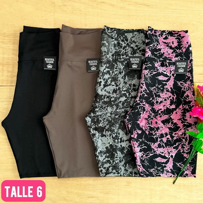 Biker liso y estampado / Talle 6