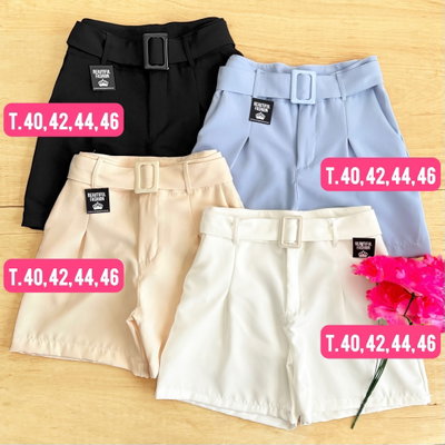 Short sastrero con cinto / Talle 42 y 46 / DURAZNO
