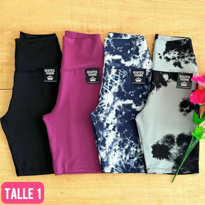 Biker liso y estampado / Talle 1