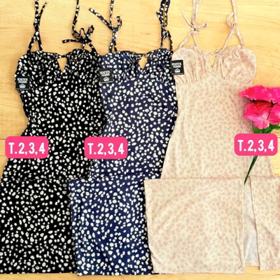 Vestido largo floreado tiritas / Talle 2 al 4
