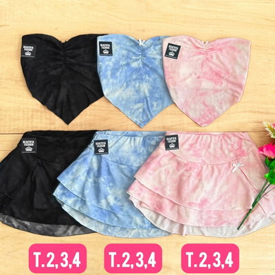 Conjunto short pollera batik / Talle 2 al 4
