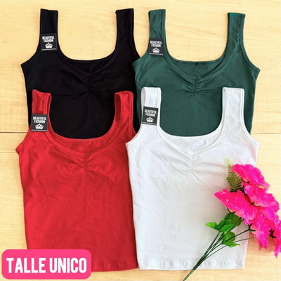 Musculosa frunce de algodon / Talle unico