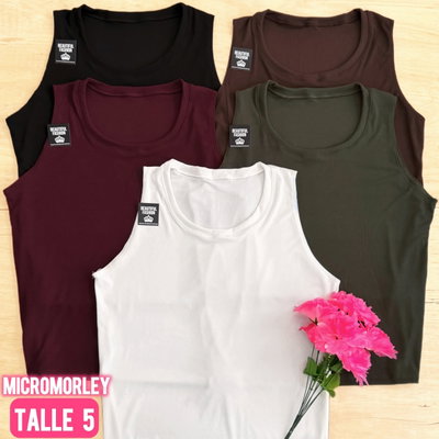Musculosa basica / VERDE Y BLANCO Talle 5