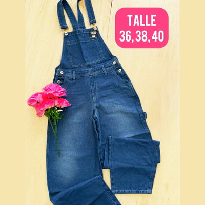 Jardinero de jeans baggy / Talle 36 / AZUL