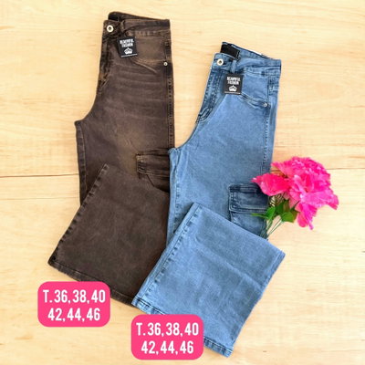 Wide leg elastizado cargo / Talle 40 y 44