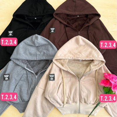 Campera corta con peluche  / Talle 2 al 4