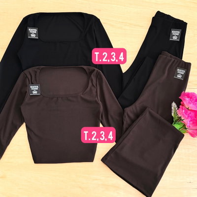 Conjunto remera + oxford / Talle 2 / NEGRO