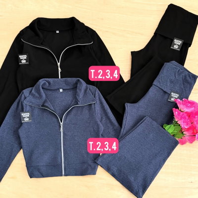 Conjunto campera + oxford cintura con dobles / Talle 2 y 3