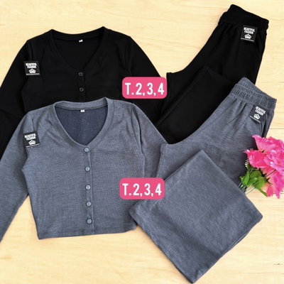 Conjunto friza remera + palazo / Talle 2 al 4