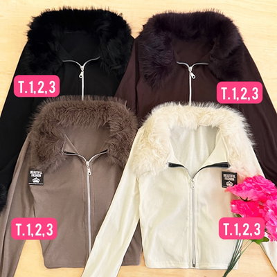 Campera de morley con peluche / Talle 1 al 3