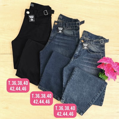 Jeans baggy con regulador / Talle 36 al 46