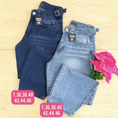 Jeans baggy con regulador / Talle 36 al 46