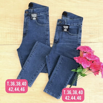 Jeans chupin tonos azules / Talle 36 al 46