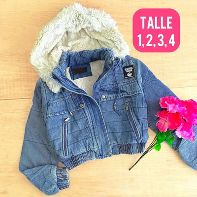 Campera de jeans con peluche / Talle 1 y 2
