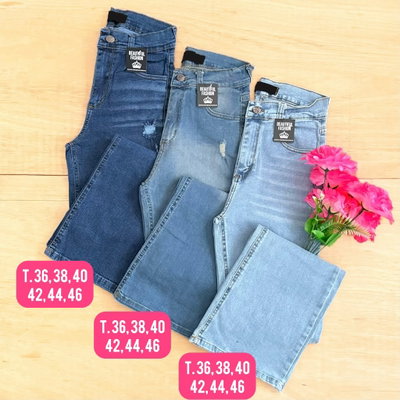 Wide leg elastizado roturas / Talle 36 al 46