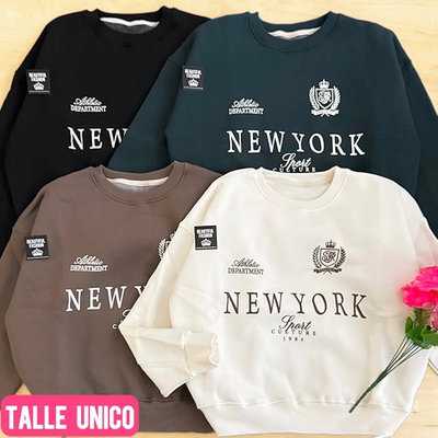 Buzo intermedio frizado New York / Talle unico