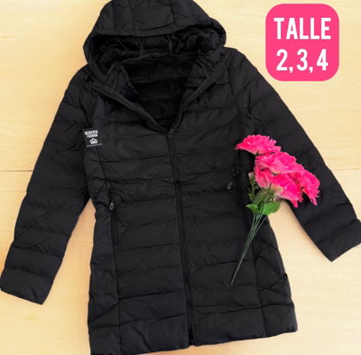 Campera puffer larga / Talle 3 y 5