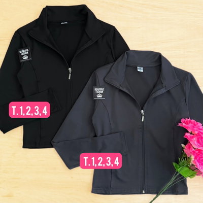 Campera pilates lycra / Talle 2 al 4 / GRIS