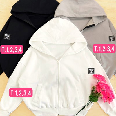 Campera boxy fit frizado / Talle 1 al 4