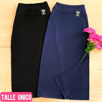 Pollera tubo con tajo / Talle unico