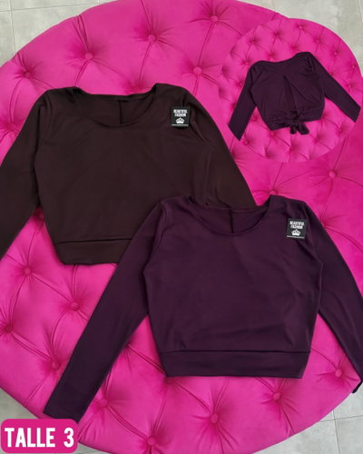 Remera ML con espalda descubierta con lazo / Talle 3