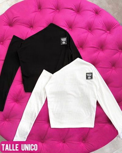 Remera ML 1 hombro/ Talle único 