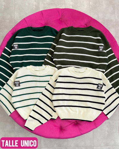 Sweater corto rayado / Talle unico 