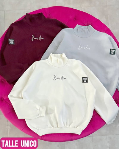 Buzo boxy fit polera / Talle único / CREMA