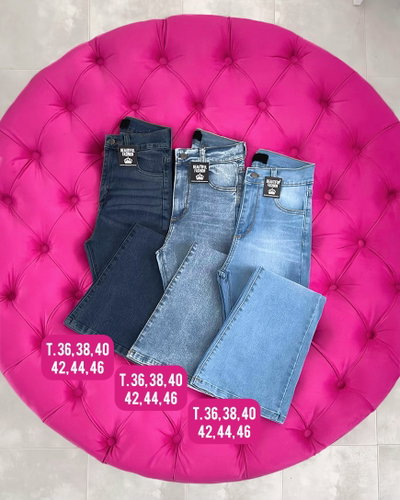 Jeans oxford elastizado / Talle 40, 44 y 46 / TURQUEZA