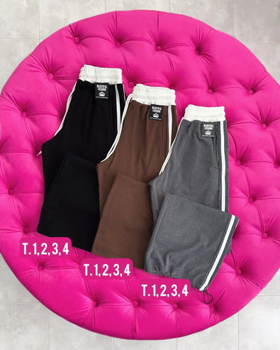Palazo con regulador 3 líneas / Talle 2 y 4 / CHOCO Y GRIS
